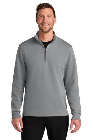 Port Authority K210 Wearever Signature Double Pique 1/4-Zip in Gusty Grey