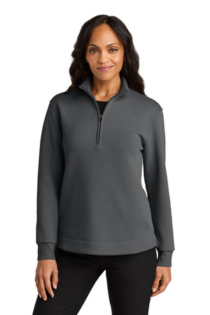 Port Authority LK210 Women's Wearever Signature Double Pique 1/4-Zip in Storm Grey