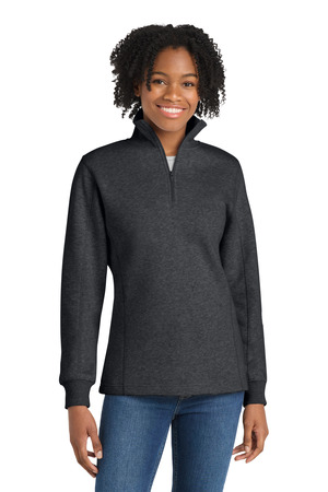 Sport-Tek LST253 Women's 1/4-Zip Sweatshirt in Graphite Heather