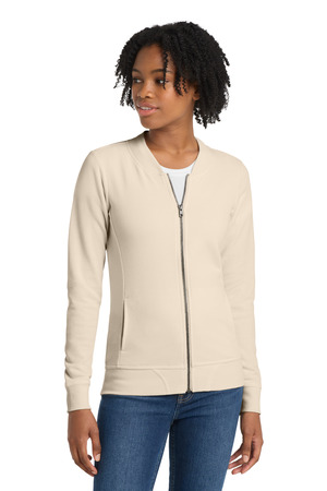 Sport-Tek LST274 Women's Lightweight French Terry Bomber in Ecru