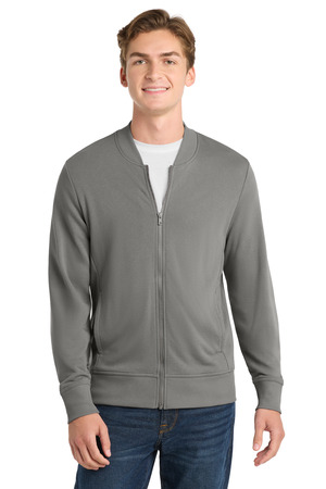 Sport-Tek ST274 Lightweight French Terry Bomber in Grey Concrete