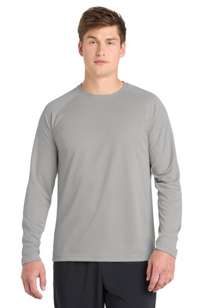 Sport-Tek T473LS Dry Zone Long Sleeve Raglan T-Shirt in Silver