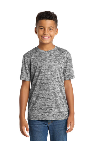 Sport-Tek YST390 Youth PosiCharge Electric Heather Tee in Black Electric