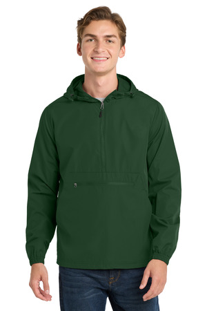 Sport-Tek JST66 Packable Anorak in Forest Green