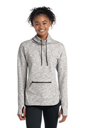 Sport-Tek LST280 Women's Triumph Cowl Neck Pullover in Athletic Heather