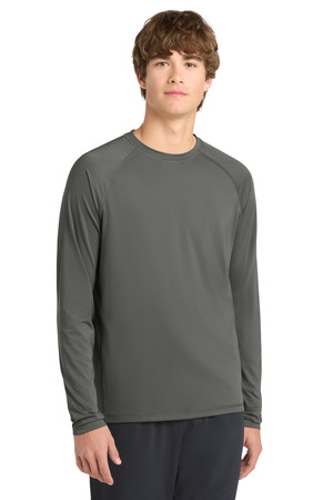 Sport-Tek ST470LS Long Sleeve Rashguard Tee in Dark Smoke Grey