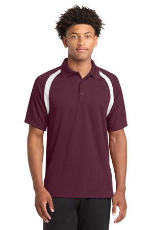 Sport-Tek T476 Dry Zone Colorblock Raglan Polo in Maroon/ White