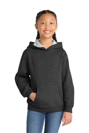 Sport-Tek YST254 Youth Pullover Hooded Sweatshirt in Graphite Heather