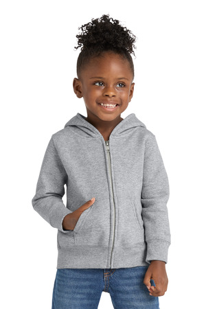 Port & Company CAR78TZH Toddler Core Fleece Full-Zip Hooded Sweatshirt in Athletic Heather