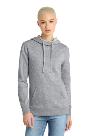 District DM493 Women's Lightweight Fleece Hoodie in Heathered Grey