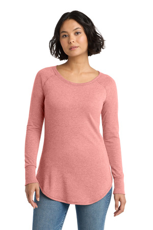 District DT132L Women's Perfect Tri Long Sleeve Tunic Tee in Blush Frost