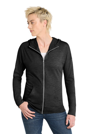District DT665 Women's Medal Full-Zip Hoodie in Black