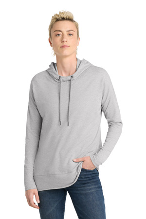 District DT671 Women's Featherweight French Terry Hoodie in Light Heather Grey