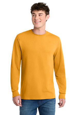Port & Company PC55LS Long Sleeve Core Blend Tee in Gold