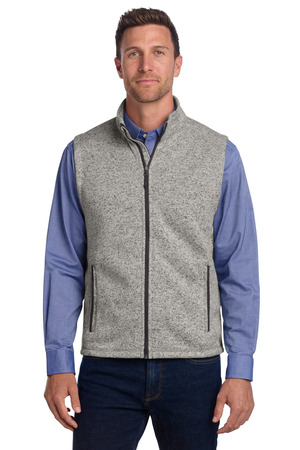 Port Authority F236 Sweater Fleece Vest in Grey Heather