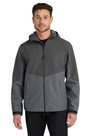 Port Authority J406 Tech Rain Jacket in Storm Grey/ Shadow Grey