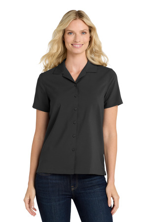 Port Authority LW400 Women's Short Sleeve Performance Staff Shirt in Black