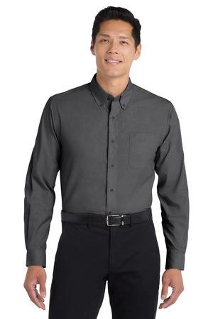 Port Authority S640 Crosshatch Easy Care Shirt in Soft Black