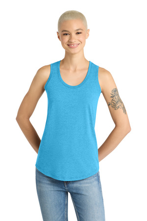 District DM138L Women's Perfect Tri Racerback Tank in Turquoise Frost
