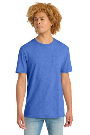 District DT6000P Very Important Tee with Pocket in Heathered Royal