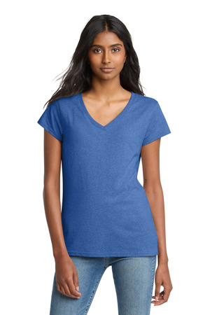 District DT8001 Women's Re-Tee V-Neck in Blue Heather