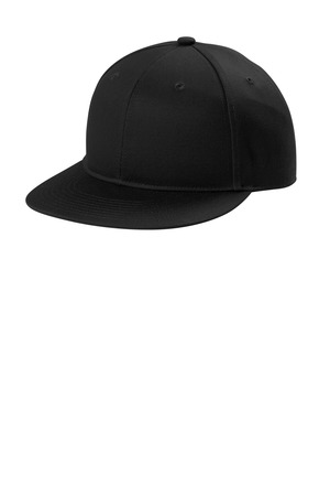 Port Authority C406 Snapback Flat Bill Cap in Black