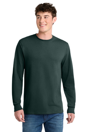 Port & Company PC55LST Tall Long Sleeve Core Blend Tee in Dark Green