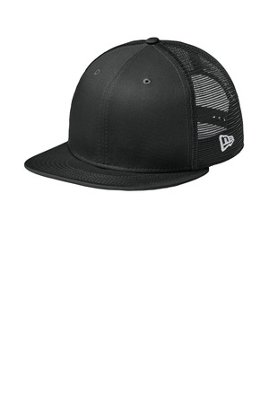 New Era NE4030 Standard Fit Snapback Trucker Cap in Flag Black/ Black