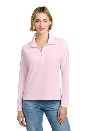 Brooks Brothers BB18215 Women's Luxe Performance 1/4-Zip in Pearl Pink