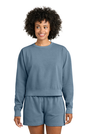 Comfort Colors 1566L Women's Mid-Length Crewneck Sweatshirt in Blue Jean