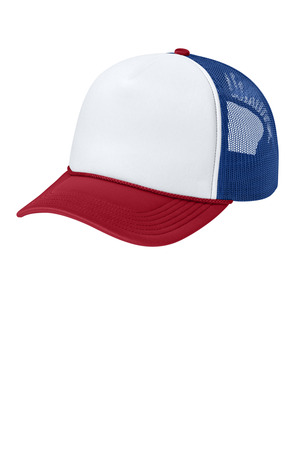 Port Authority C993 Foam Truck'N Cap in White/ Rich Red/ True Royal