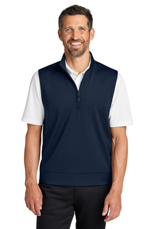Port Authority K880V C-FREE Double Knit 1/4-Zip Vest in True Navy