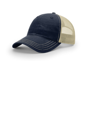 Richardson 111 Garment Washed Trucker in Navy/ Khaki
