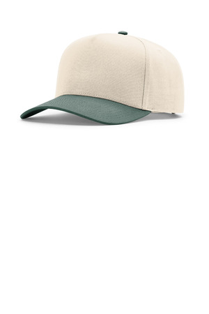 Richardson 323FPC Full Fabric 5-Panel Champ in Cream/ Cream/ Dark Green