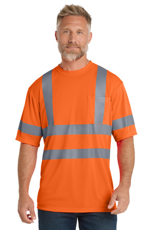 CornerStone CS408 ANSI 107 Class 3 Short Sleeve Snag-Resistant Reflective T-Shirt in Safety Orange