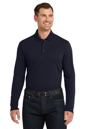 Port Authority K8000LS EZCotton Long Sleeve Polo in Navy