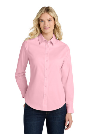 Port Authority L608 Women's Long Sleeve Easy Care Shirt in Light Pink