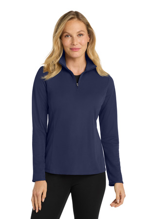 Port Authority L806 Women's Pinpoint Mesh 1/2-Zip in True Navy