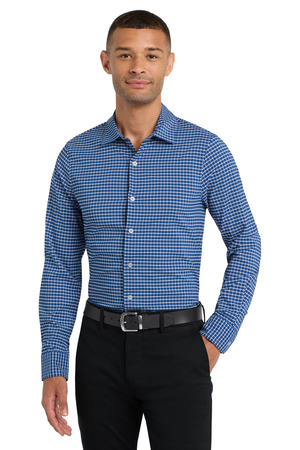 Port Authority W680 City Stretch Shirt in True Blue/ White