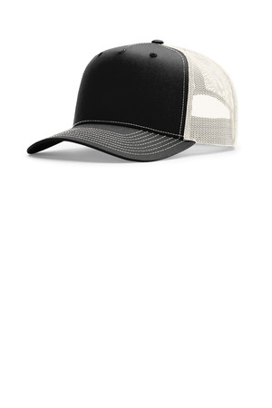 Richardson 112FPC Five-Panel Champ Trucker in Black/ Birch