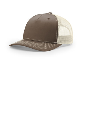 Richardson 112FP Five-Panel Trucker in Chocolate Chip/ Birch