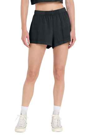 BELLA+CANVAS BC6824GD Women's Heavyweight Garment-Dyed Short in Washed Black