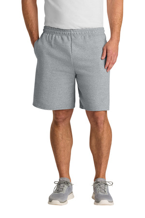 Jerzees 978MP Unisex NuBlend Pocketed Sweat Short in Athletic Heather