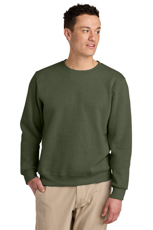 Jerzees 701M Eco Premium Blend Crewneck Sweatshirt in Military Green Heather