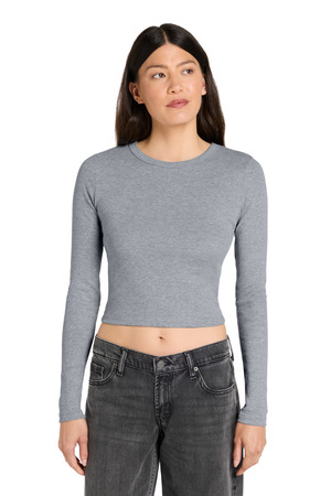 BELLA+CANVAS BC1501 Women's Micro Rib Long Sleeve Baby Tee in Athletic Heather