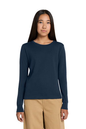 BELLA+CANVAS BC3501Y Youth Jersey Long Sleeve Tee in Navy