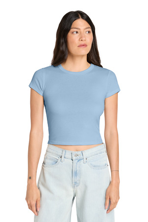 BELLA+CANVAS BC1010 Women's Micro Rib Baby Tee in Solid Baby Blue Blend