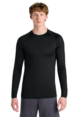 Sport-Tek ST120LS PosiCharge Compression Long Sleeve Tee in Black