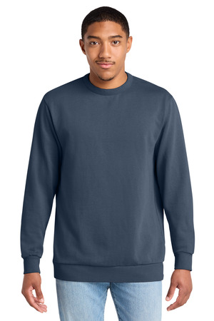 District DT2204 Wash Fleece Crew in True Navy