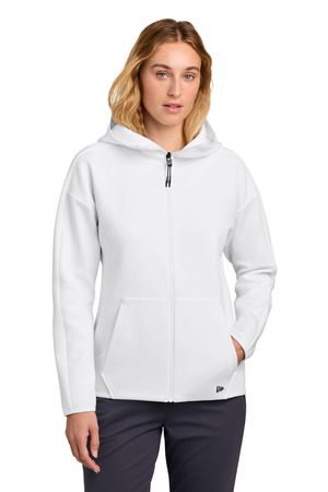 New Era LNEA566 Women's Double Back Full-Zip Hoodie in White